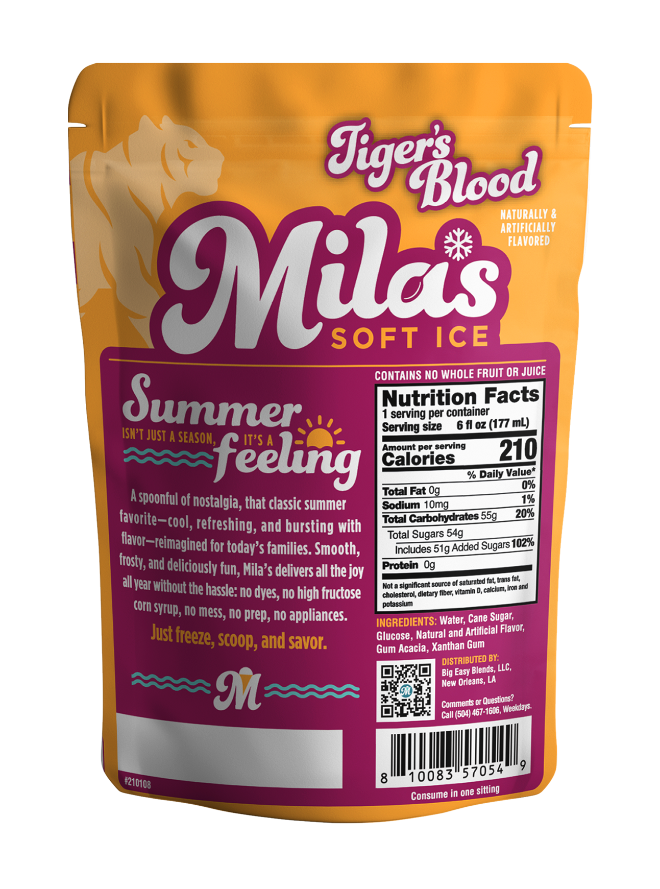 Mila's Soft Ice - Tigers Blood. 12 Pack
