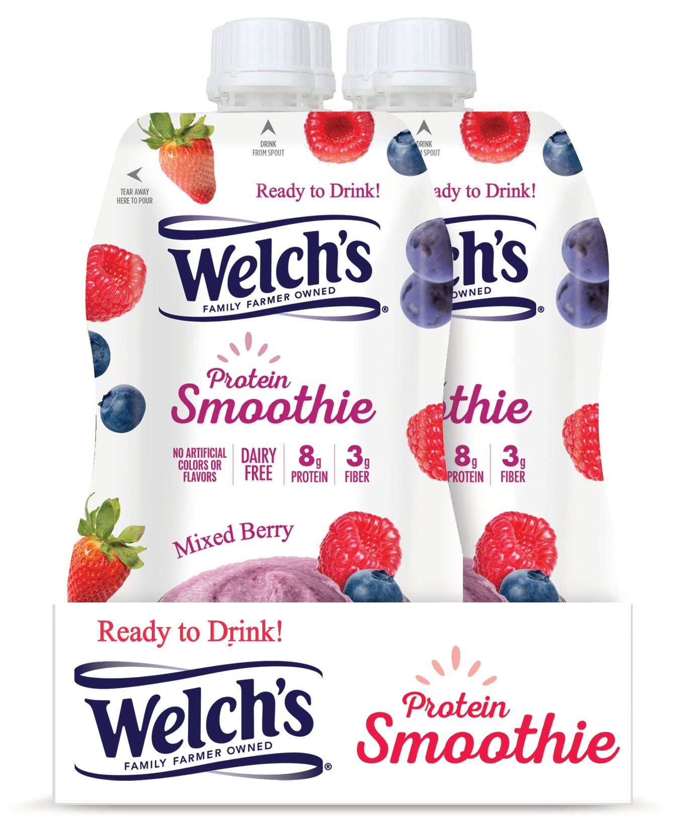 Welch's Protein Smoothie - Mixed Berry 12- Pack