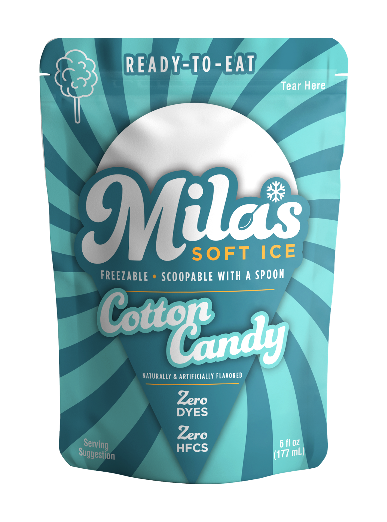 Mila's Soft Ice - Cotton Candy. 12 Pack