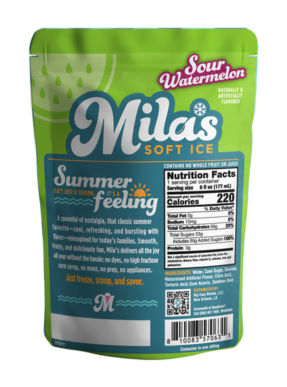 Mila's Soft Ice - Sour Watermelon. 12 Pack