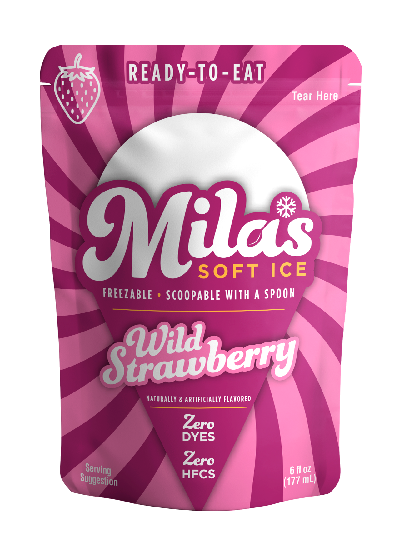 Mila's Soft Ice - Wild Strawberry. 12 Pack